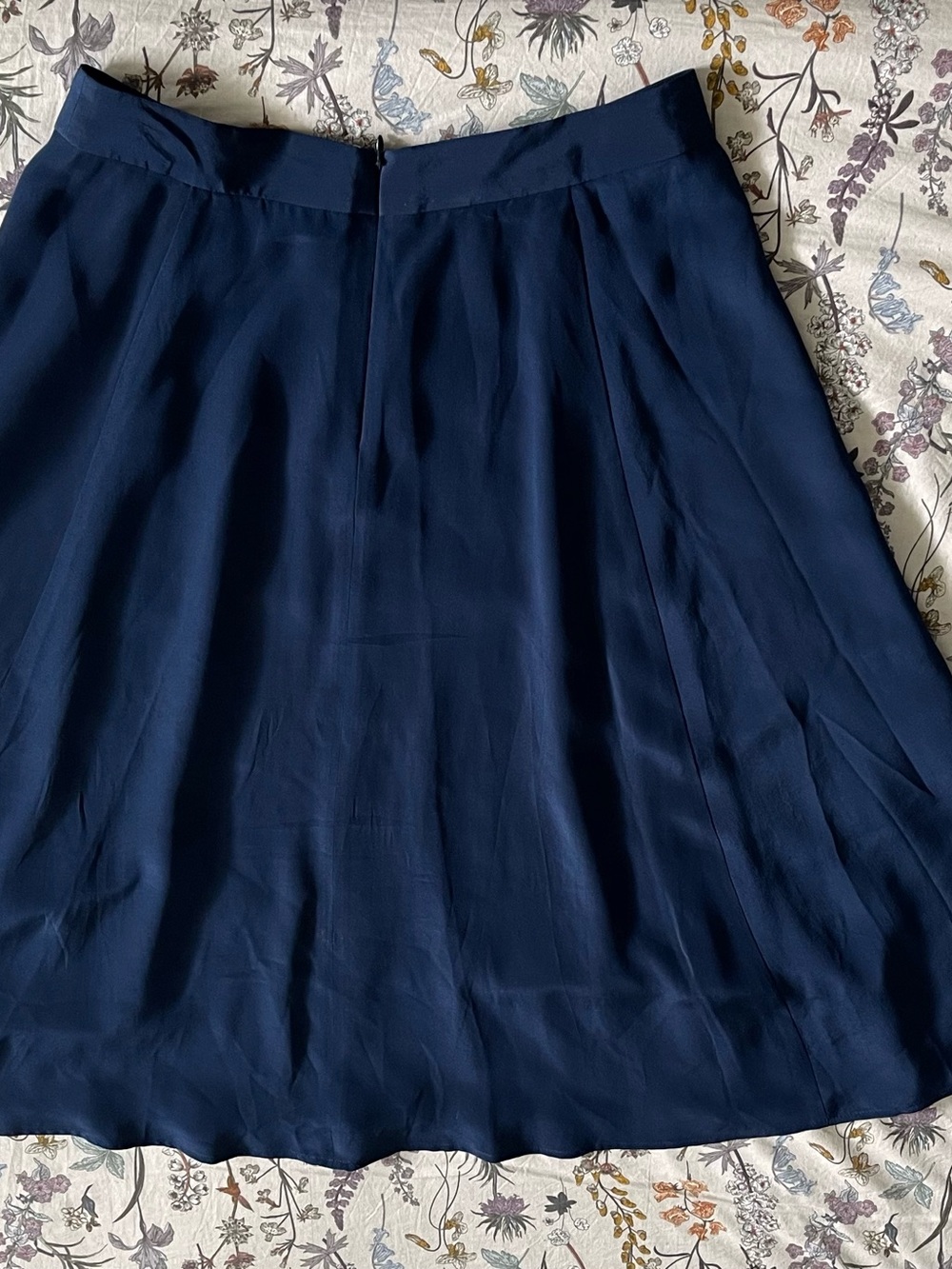 J. Crew Navy A-Line Midi Skirt
